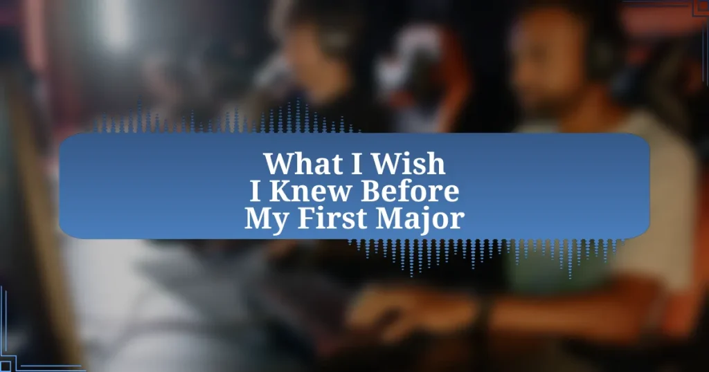 What I Wish I Knew Before My First Major