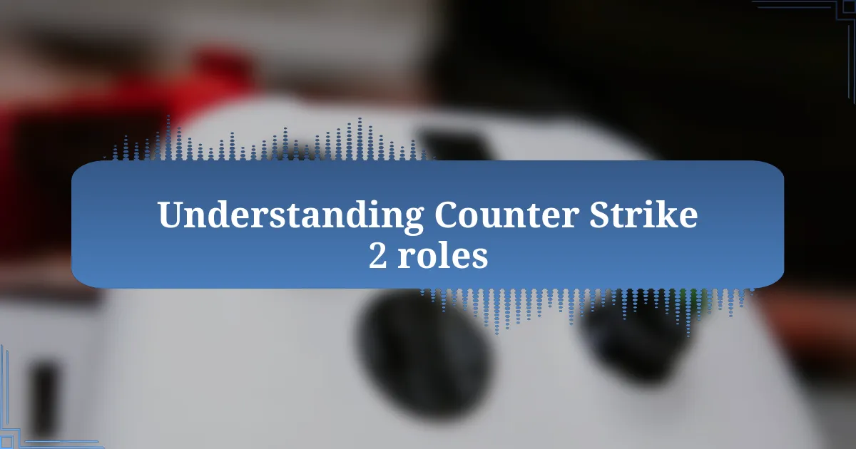 Understanding Counter Strike 2 roles